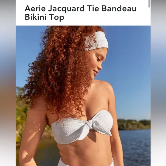 Aerie jacquard tie bikini top size S - Picture 7 of 7